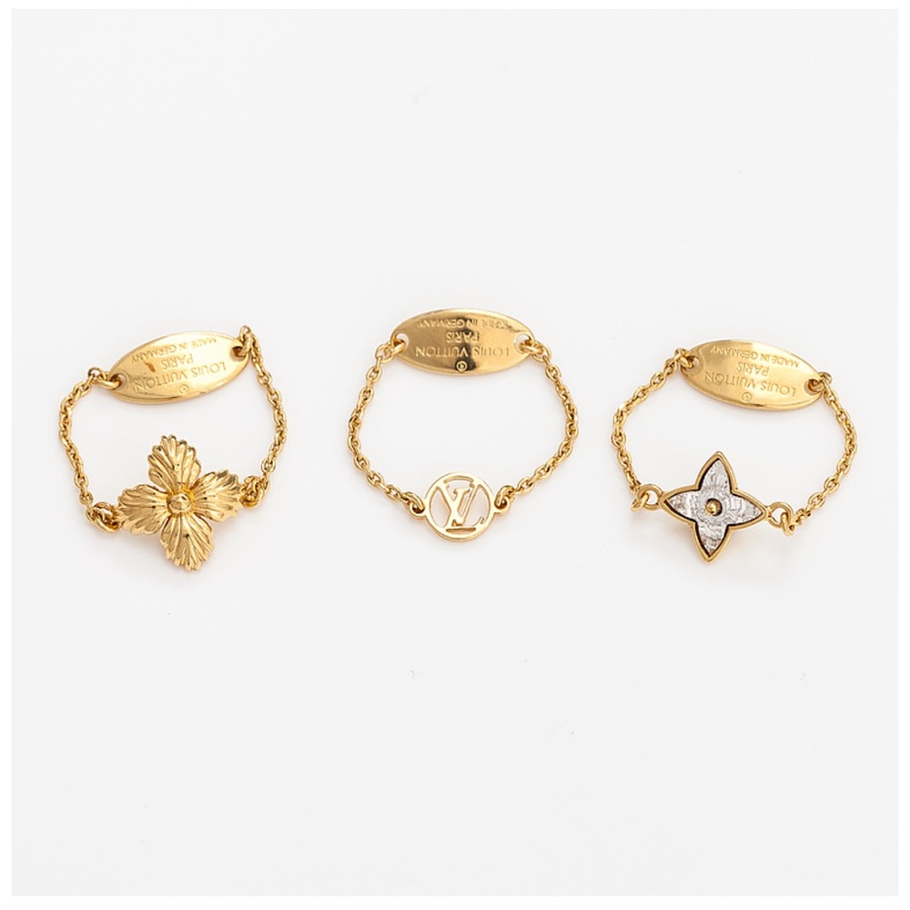 Never worn Louis Vuitton, Three "Blooming strass" rings